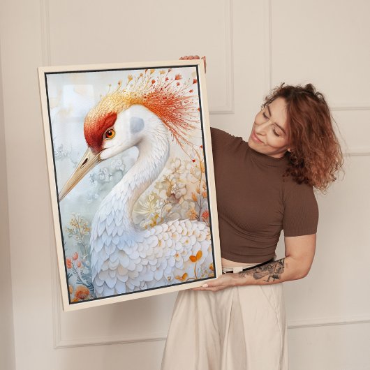 Whimsical Sandhill Crane Art Canvas Afdruk
