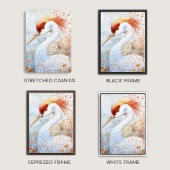 Whimsical Sandhill Crane Art Canvas Afdruk
