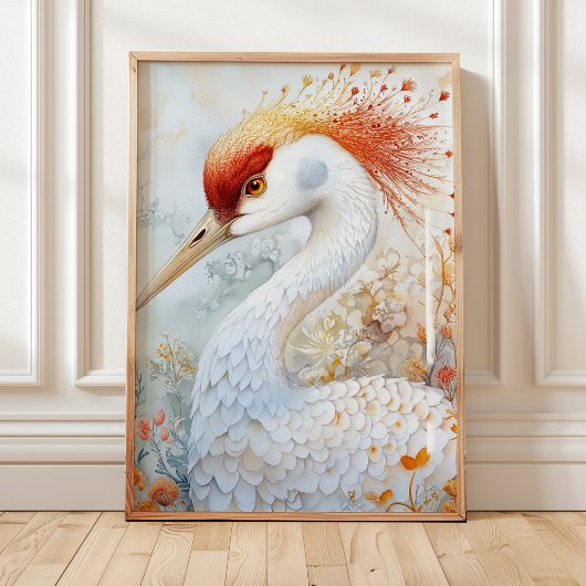 Whimsical Sandhill Crane Art Print