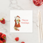 Whimsical Santa and Cats Holiday Servet (Insitu)
