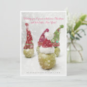 Whimsical Santa Apples kerst Kaart (Staand voorkant)