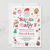 Whimsical Santa Baby Kerstmis Meisje Baby shower Kaart (Voorkant)