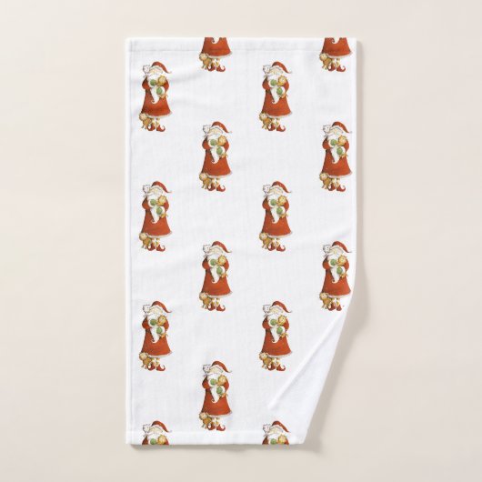 Whimsical Santa & Cats Bad Handdoek (Handdoek)