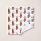 Whimsical Santa & Cats Bad Handdoek (Wasdoekje)