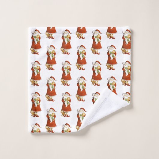 Whimsical Santa & Cats Bad Handdoek (Wasdoekje)