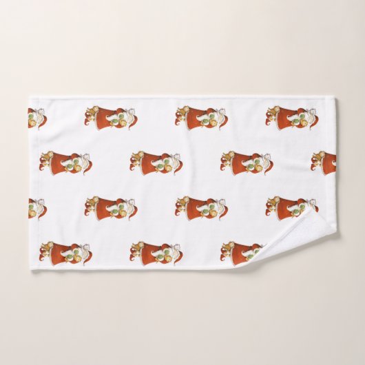Whimsical Santa & Cats Bad Handdoek (Handdoek)