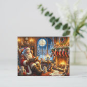 Whimsical Santa Christmas Briefkaart (Staand voorkant)