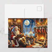 Whimsical Santa Christmas Briefkaart (Voorkant / Achterkant)