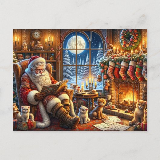 Whimsical Santa Christmas Briefkaart (Voorkant)