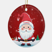 Whimsical Santa Claus Christmas Berry Red 🎄🎅🏼 Keramisch Ornament (Links)