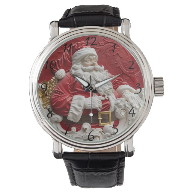 Whimsical Santa Claus decoration for festive cheer Horloge (Voorkant)
