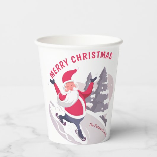 Whimsical Santa Claus Merry Kerstmis, op maat gesn Papieren Bekers (Achterkant)