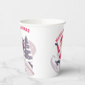 Whimsical Santa Claus Merry Kerstmis, op maat gesn Papieren Bekers (Links)