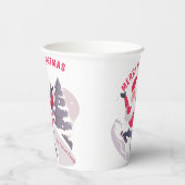 Whimsical Santa Claus Merry Kerstmis, op maat gesn Papieren Bekers (Rechts)