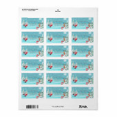 Whimsical Santa Claus, Reindeer Kerstmis Etiket (Full Sheet)
