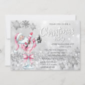 Whimsical Santa Cocktail Bokeh Christmas Party   Kaart (Voorkant)
