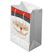 Whimsical Santa face Medium Cadeauzakje (Voorkant Gekanteld)