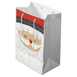 Whimsical Santa face Medium Cadeauzakje