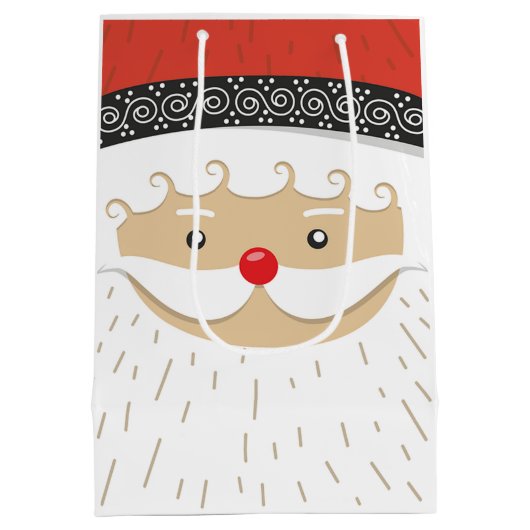 Whimsical Santa face Medium Cadeauzakje (Achterkant)