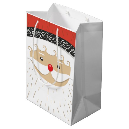 Whimsical Santa face Medium Cadeauzakje (Achterkant Gekanteld)