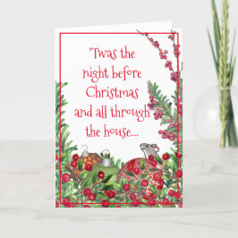 Whimsical Santa Familie Huisdieren Kerst Schattige Feestdagen Kaart