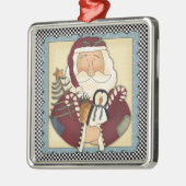 Whimsical Santa Folk Art Kerstkerst Keepomwille Metalen Ornament (Links)