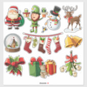 Whimsical Santa & Friends Sticker Pack (Vel)
