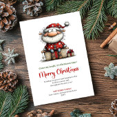 Whimsical Santa Funny Hand Drawn Holiday Card Feestdagenkaart