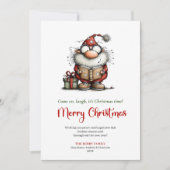 Whimsical Santa Funny Minimalist Holiday Greeting Feestdagenkaart (Voorkant)