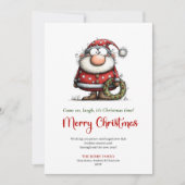 Whimsical Santa Funny Red Green Holiday Greeting Feestdagenkaart (Voorkant)