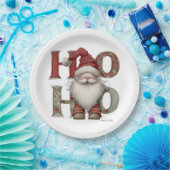 Whimsical Santa HO HO HO Paper Plates Papieren Bordje (Feest)