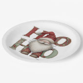 Whimsical Santa HO HO HO Paper Plates Papieren Bordje (Gekanteld)
