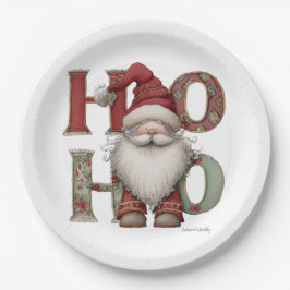 Whimsical Santa HO HO HO Paper Plates Papieren Bordje