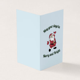 Whimsical Santa Ice Blue Vertical Kaart