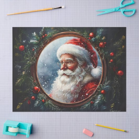 Whimsical Santa in  Lijst Decoupage Craft Tissuepapier (Craft)