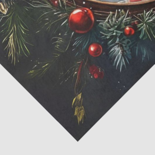 Whimsical Santa in  Lijst Decoupage Craft Tissuepapier (Detail)