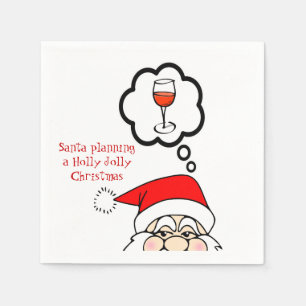 Whimsical Santa Kerstcocktail Napkins Servet