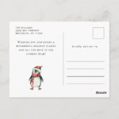 Whimsical Santa Pinguïns Kerstvakantie Briefkaart (Achterkant)