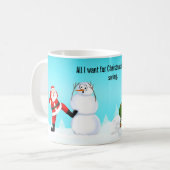 Whimsical Santa Playing Golf, Snowman And Elves Koffiemok (Voorkant links)