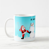 Whimsical Santa Playing Golf, Snowman And Elves Koffiemok (Links)