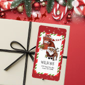 Whimsical Santa Reindeer Christmas Return Address Etiket