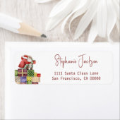 Whimsical Santa Return-adres Etiket (Insitu)