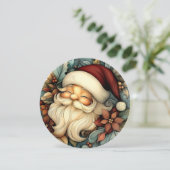 Whimsical  Santa  Ronde Feestdagenkaart (Staand voorkant)