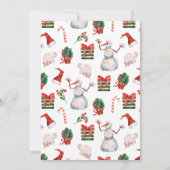 Whimsical Santa Snowman Kinder Kerstman Brunch Kaart (Achterkant)