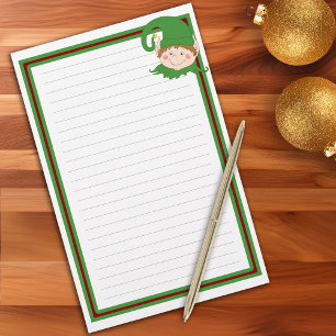 Whimsical Santa's Elf Kerstvakantie Brief Briefpapier