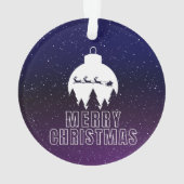 Whimsical Santa's Sleigh en Midnight uitzicht Ornament (achterkant)