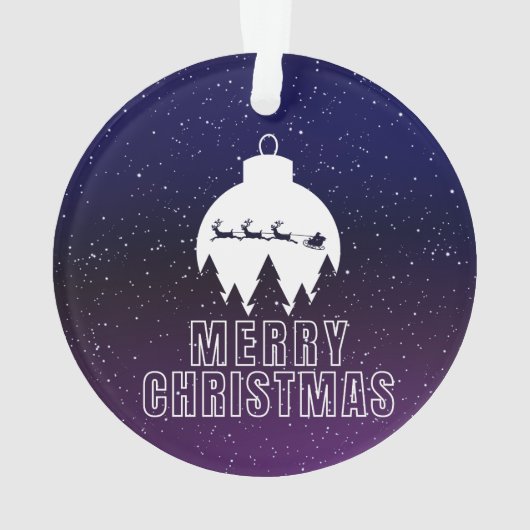 Whimsical Santa's Sleigh en Midnight uitzicht Ornament (achterkant)