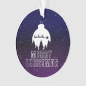 Whimsical Santa's Sleigh en Midnight uitzicht Ornament (voorkant)