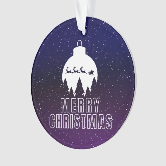 Whimsical Santa's Sleigh en Midnight uitzicht Ornament (voorkant)