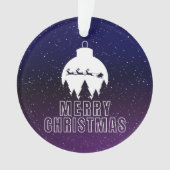 Whimsical Santa's Sleigh en Midnight uitzicht Ornament (voorkant)